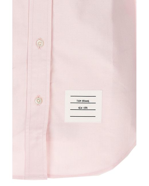 Thom Browne Pink Rwb Striped Buttoned Shirt