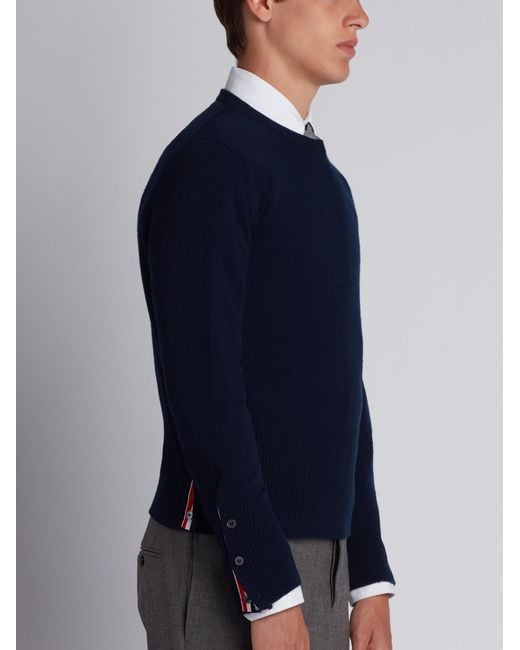 Thom Browne Blue Bar Knitted Jumper for men