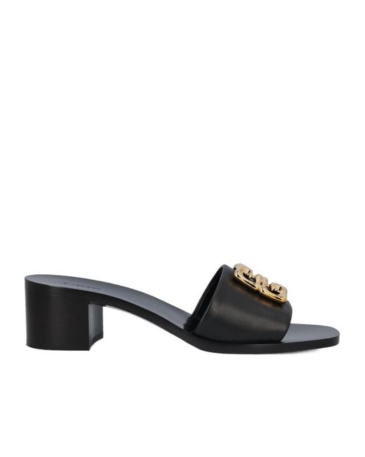 Givenchy Black 4G Plaque Heeled Sandals
