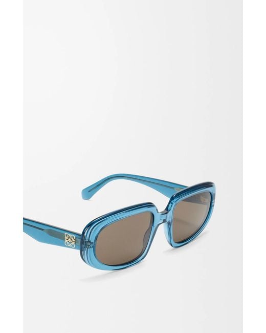 Loewe Blue Mini Anagram Steps Rectangular Sunglasses