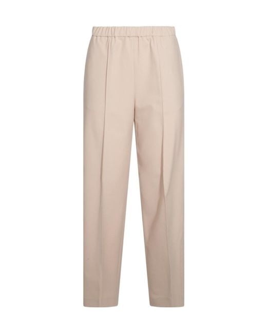 Fabiana Filippi Natural Elasticated Waistband Straight-Leg Trousers