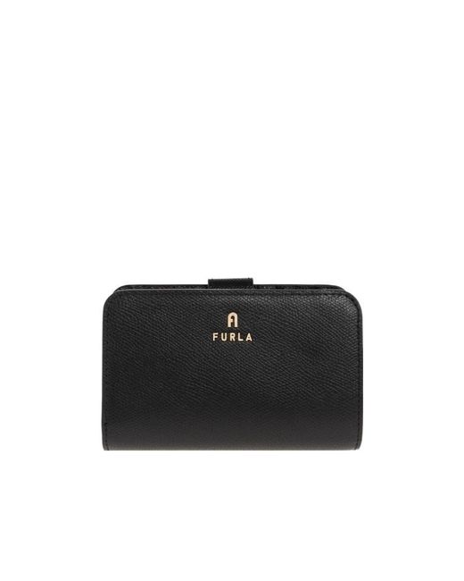 Furla Black Logo-Plaque Zipped Wallet