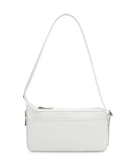 Courreges White Courrèges Logo Printed Zip-Up Shoulder Bag