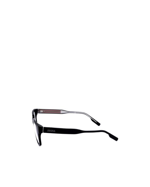 Zegna White Rectangular Frame Glasses for men