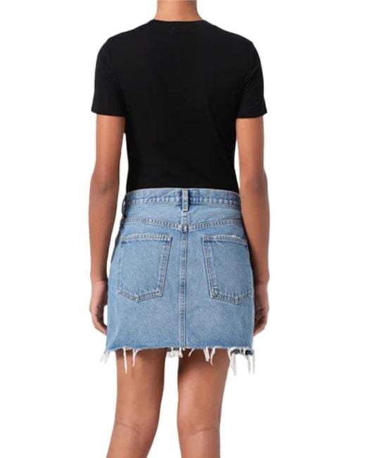 Agolde Blue Denim Mini Skirt