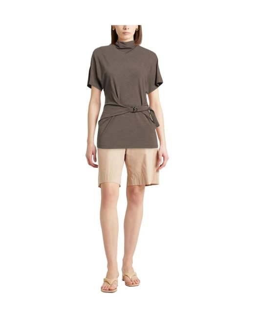 Brunello Cucinelli Gray Solid Color Tops