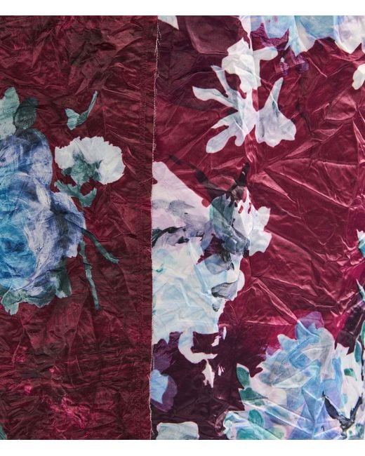 Erdem Red Floral-Print Midi Skirt