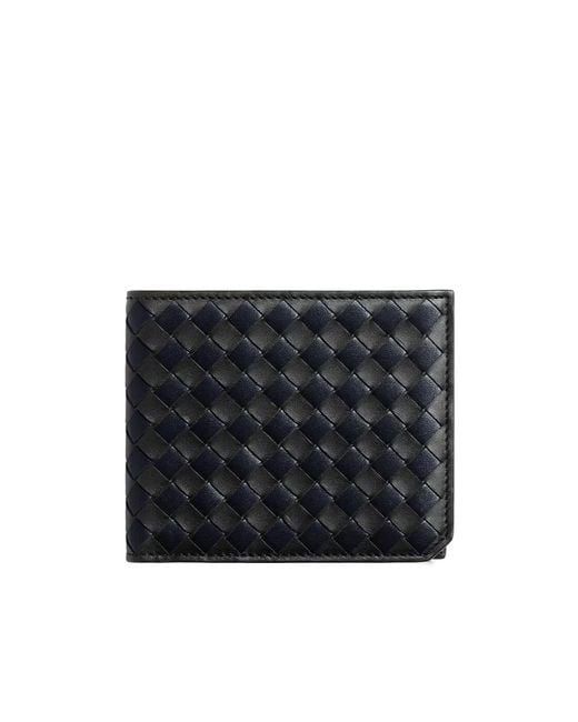 Bottega Veneta Black Intrecciato Piccolo Bi-Fold Wallet for men