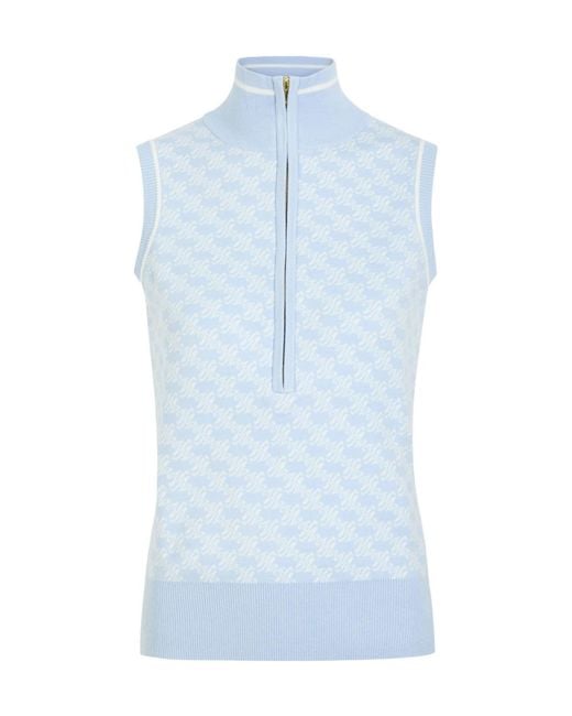 Varley Blue Stretchy Knit Top