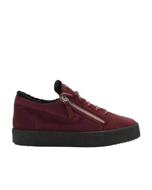 Giuseppe Zanotti Red Casual Sneakers With Rough Edges for men