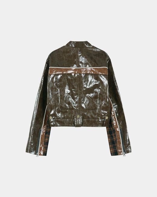 ANDERSSON BELL Multicolor Circuit Track Faux Leather Jacket