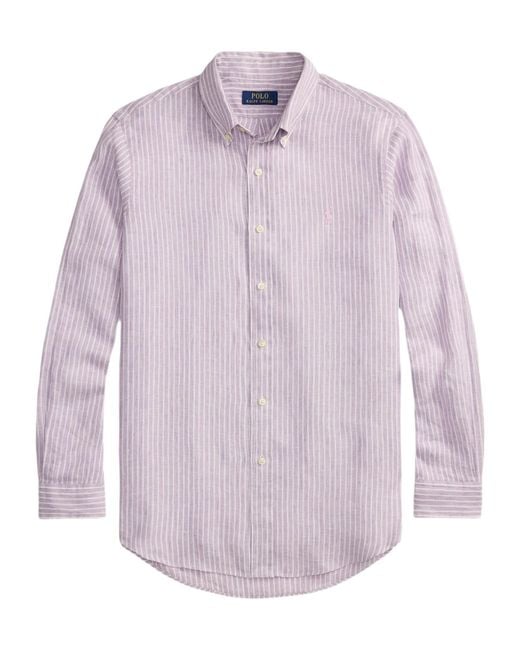 Polo Ralph Lauren Purple Striped Long Sleeved Shirt for men