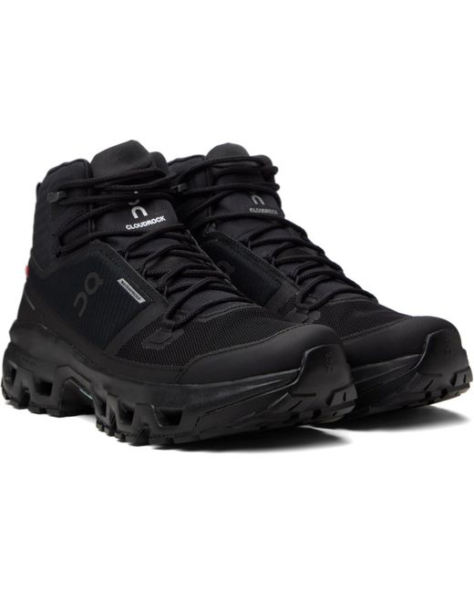 On Shoes Black Cloudrock Mid Wp Sneakers for men