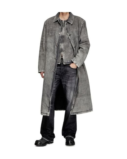 DIESEL Gray D-Jack-S1 Single-Breasted Coat for men