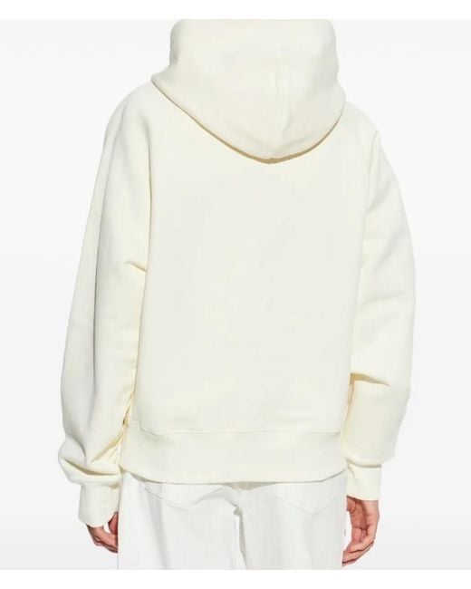 AMI White Drawstring Hooded Sweatshirt for men
