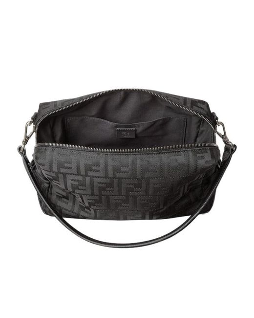 Fendi Black Squared Ff Lui Medium Shoulder Bag for men
