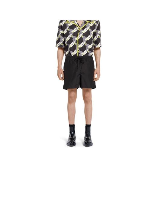 Gucci Black Logo Drawstring Swim Shorts for men