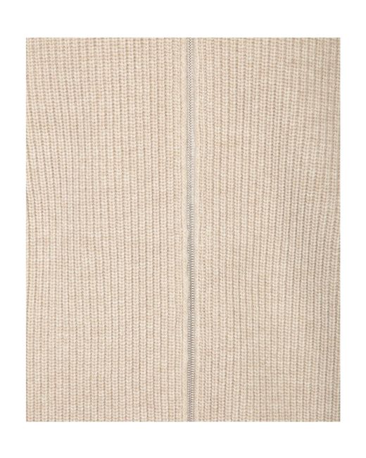 Zanone Natural Ribbed Zip Knit Cardigan for men