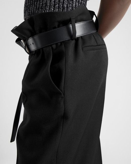 Prada Blue Belted Pleated Trousers