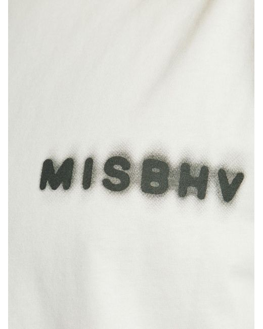 M I S B H V White Logo-Printed Crewneck T-Shirt for men