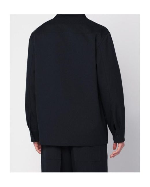 Jil Sander Blue Zip-Fastening Shirt Jacket for men