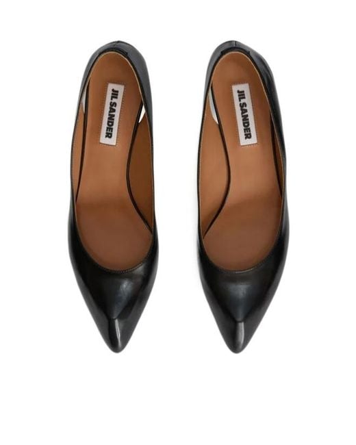 Jil Sander Black Slingback Kitten Heeled Pumps
