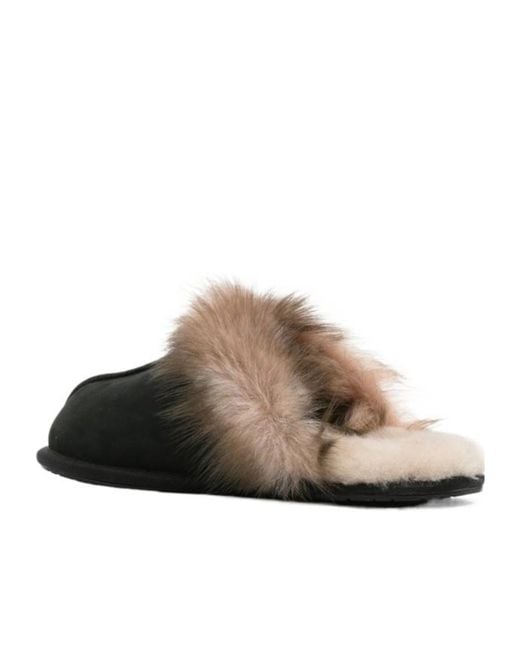 Ugg Brown Scuffette Nubuck Slides