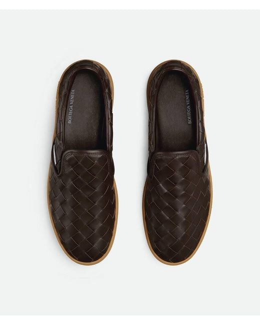 Bottega Veneta Brown Intrecciato Leather Sawyer Sneakers for men