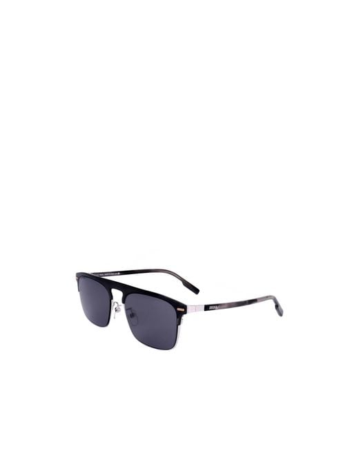 Zegna Blue Square Frame Sunglasses for men