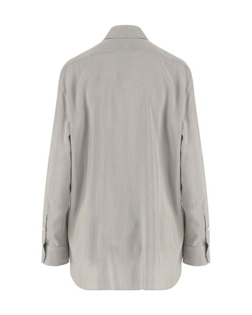 The Row Gray Sisilia Button-Down Shirt