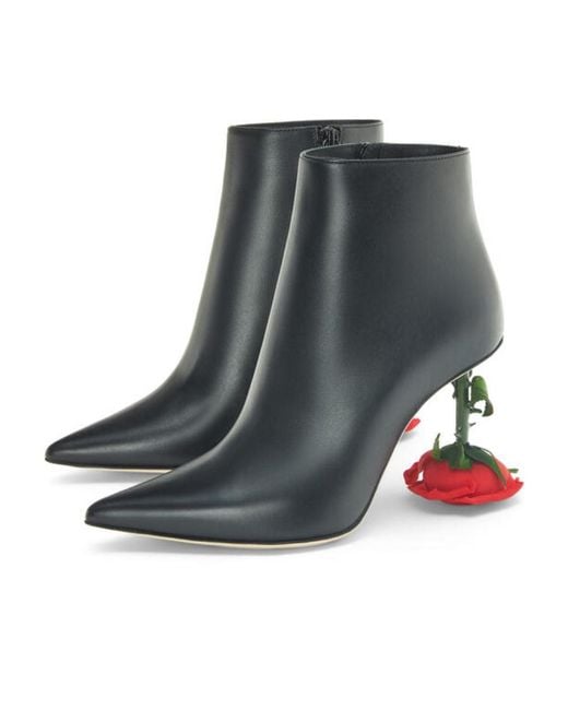 Loewe Black Rose Heel Boot