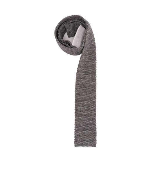 Brunello Cucinelli White Chunky Knitted Tie for men