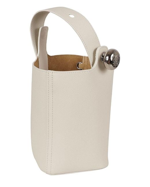 Loewe White Top Handle Tote Bag