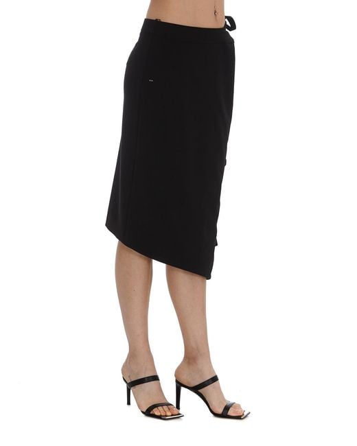 Off-White c/o Virgil Abloh Black Tie-Fastening Asymmetric Skirt