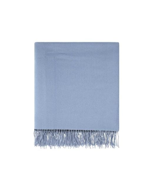 Prada Blue Fringed Cashmere Blanket
