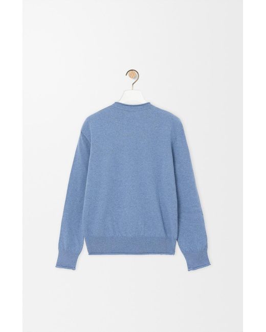 Loewe Blue Anagram-Embroidered Rolled-Edge Sweater for men