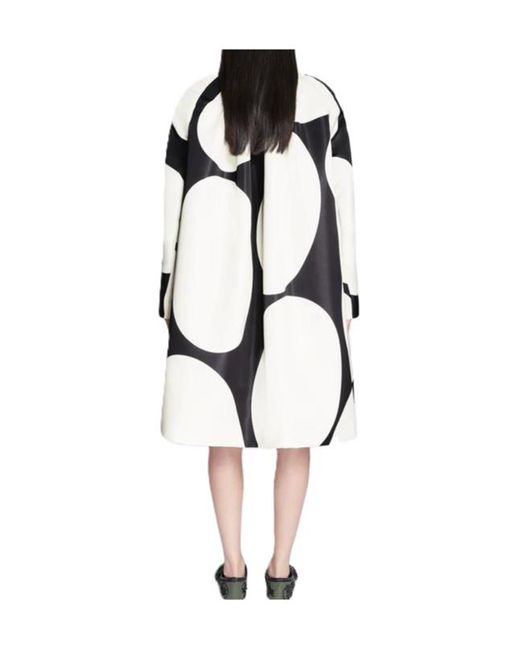 Dries Van Noten White Double-Breasted Printed Coat