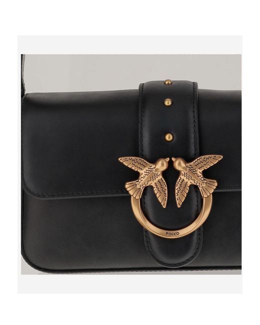 Pinko White Love One Logo Plaque Crossbody Bag