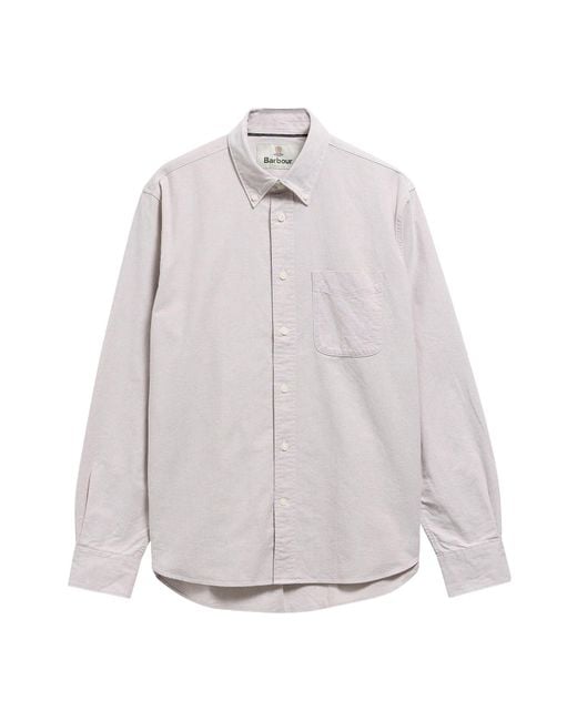 Barbour Gray Buttondown Plain Shirt for men