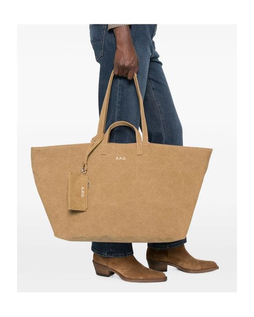 A.P.C. Natural Le Drummer Toile Top Handle Bag