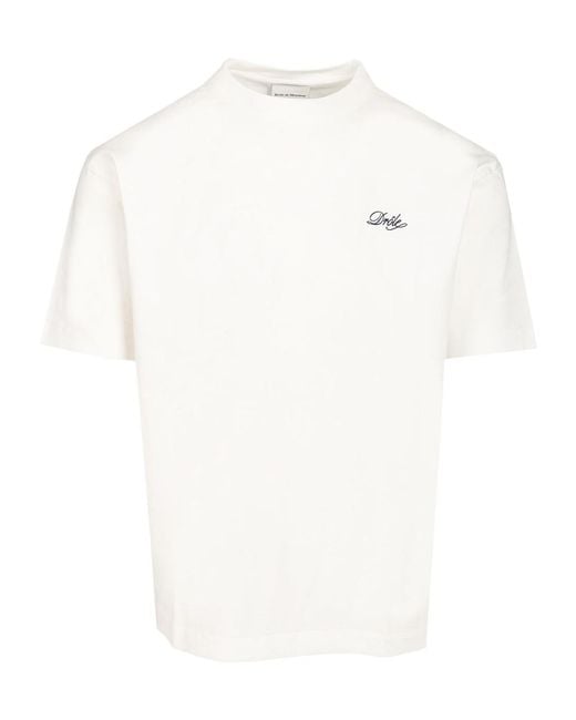 Drole de Monsieur White Crew Neck T-Shirt for men