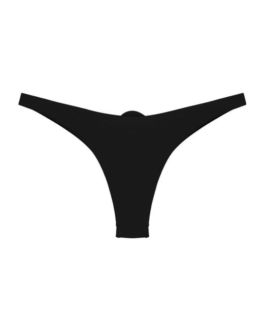 LaRevêche Black Vesna Floral-Appliqué Bikini Bottom
