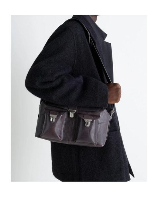 Lemaire White Medium Gear Leather Shoulder Bag for men