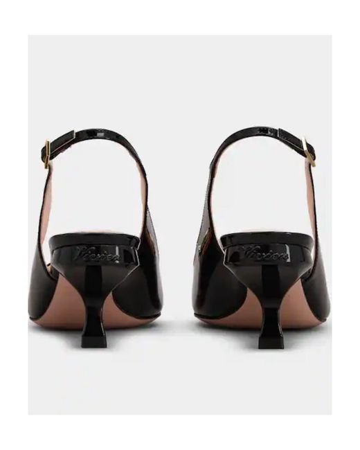 Roger Vivier Black Virgule Buckle Slingback Pumps