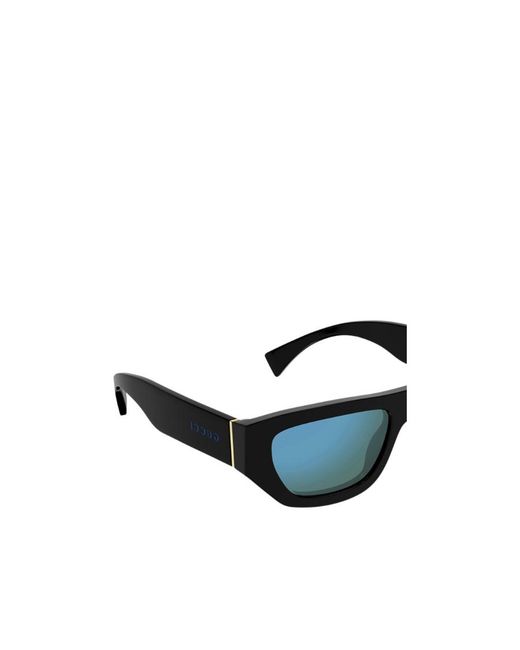 Gucci Blue Eyewear Rectangular Frame Sunglasses