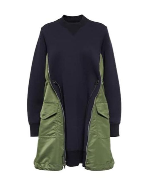 Sacai Blue Cotton Mini Dress