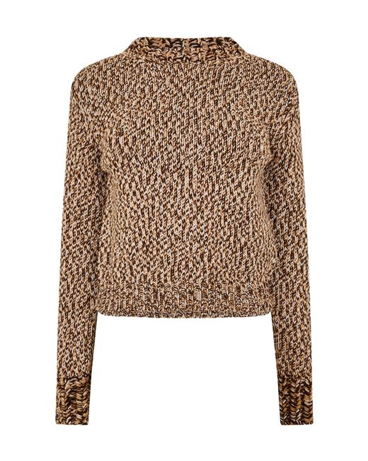 Moncler Brown Leopard Print Knitted Sweater