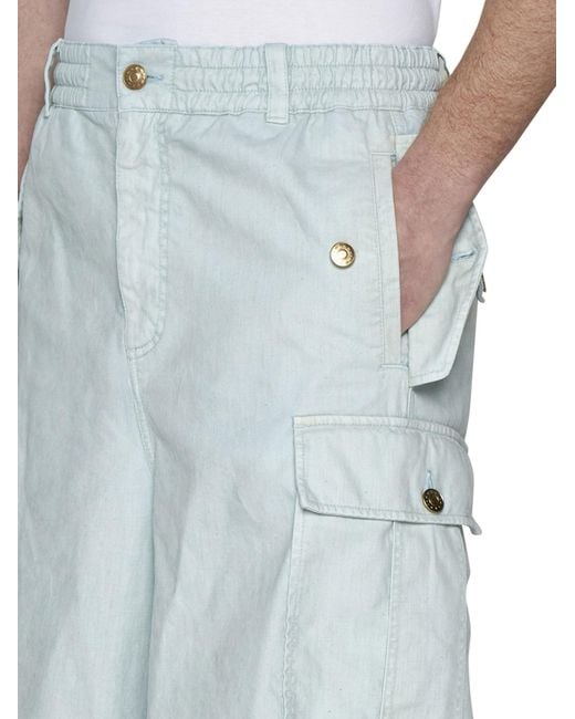 Marni Blue Wide-Leg Cargo Pants for men