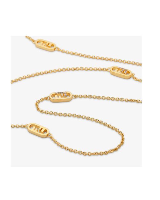 Fendi White O'Lock Necklace
