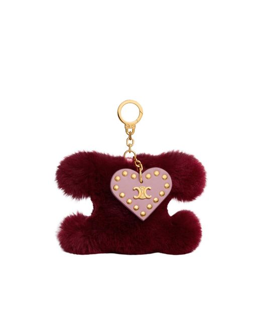 Céline Red Triomphe Pom-Pom Charm
